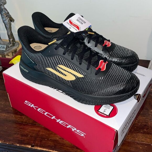 New Rare Black Gold Skechers Men's Viper Pro 2.0 Pickleball Shoes Sneakers 10.5